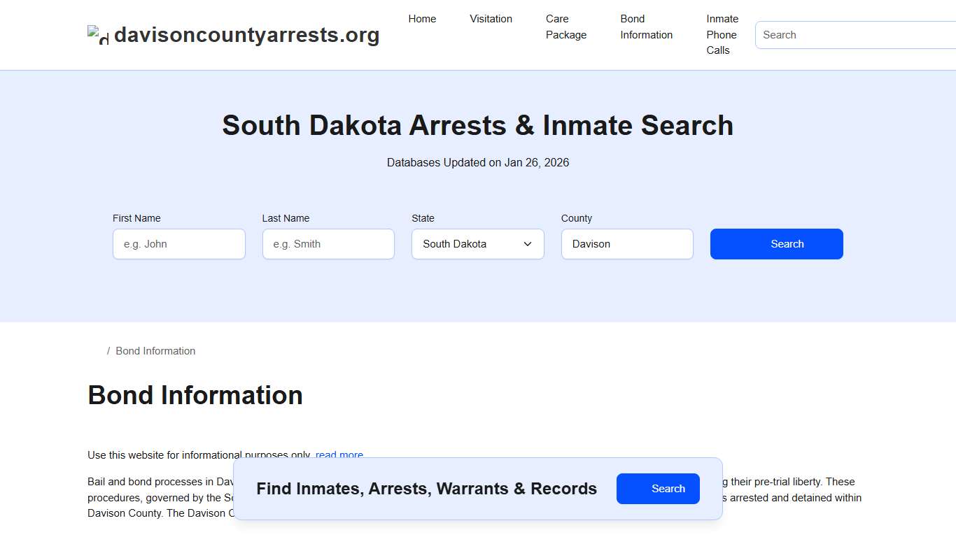 Bond Info - Davison County, SD